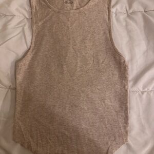 Ribbed Tan Sleeveless Top